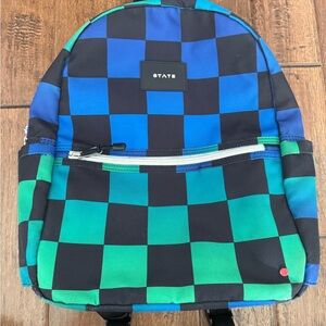 STATE Kane Kids Travel Blue Checkerboard Backpack